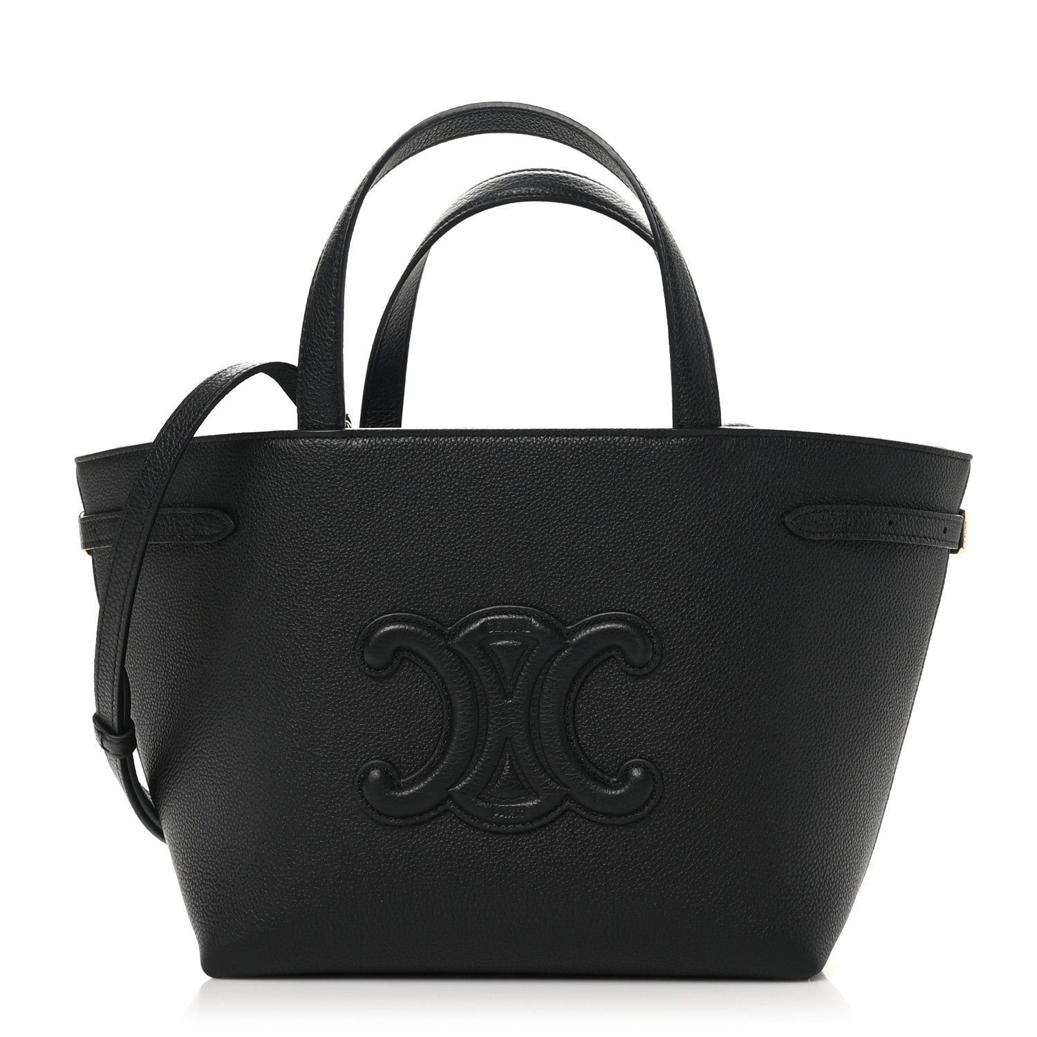 Grained Calfskin Triomphe Mini Cabas Anais Black