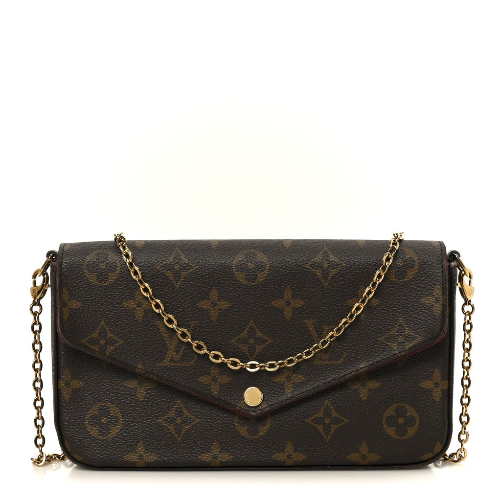 Monogram Pochette Felicie Chain Wallet Fuchsia