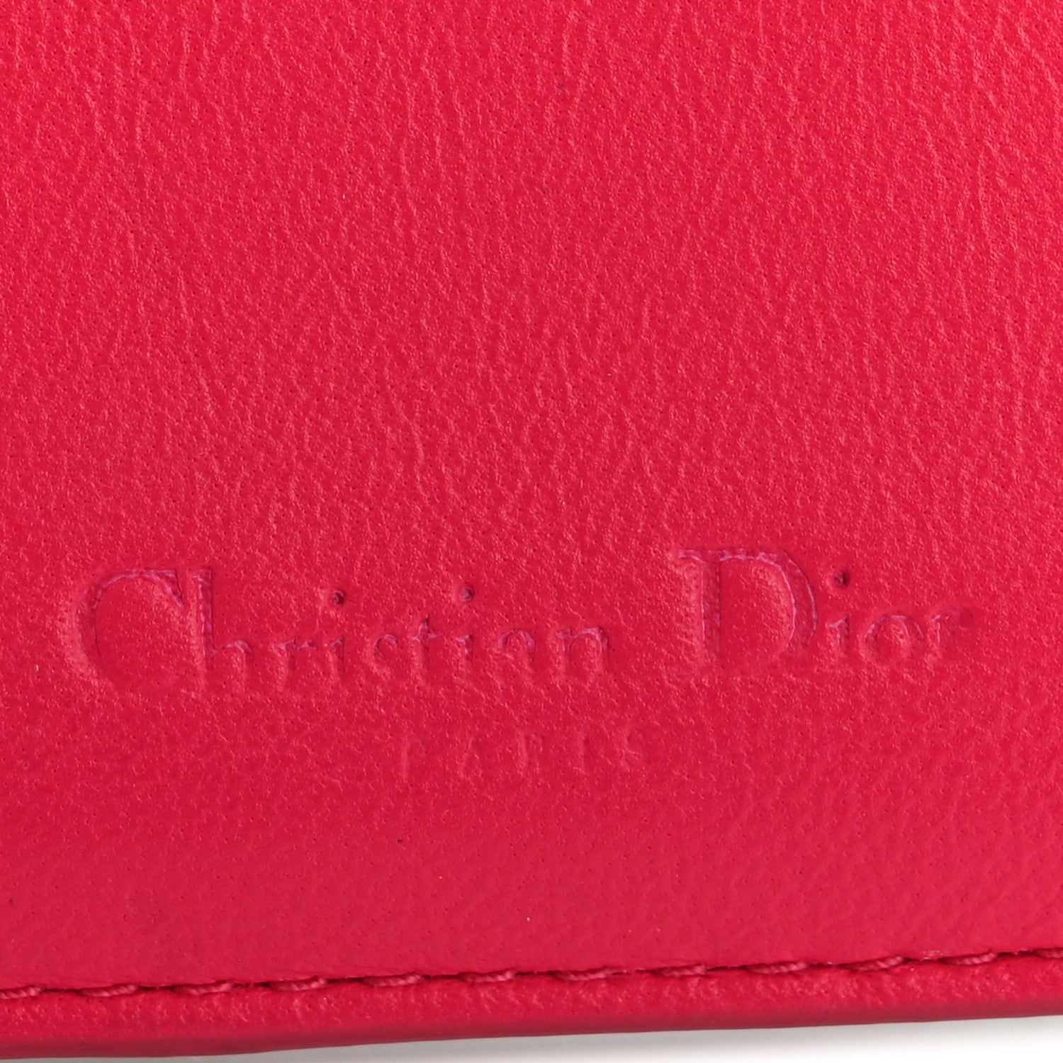 Lambskin Cannage Bi-Color Lady Dior Flap  Holder Black Pink