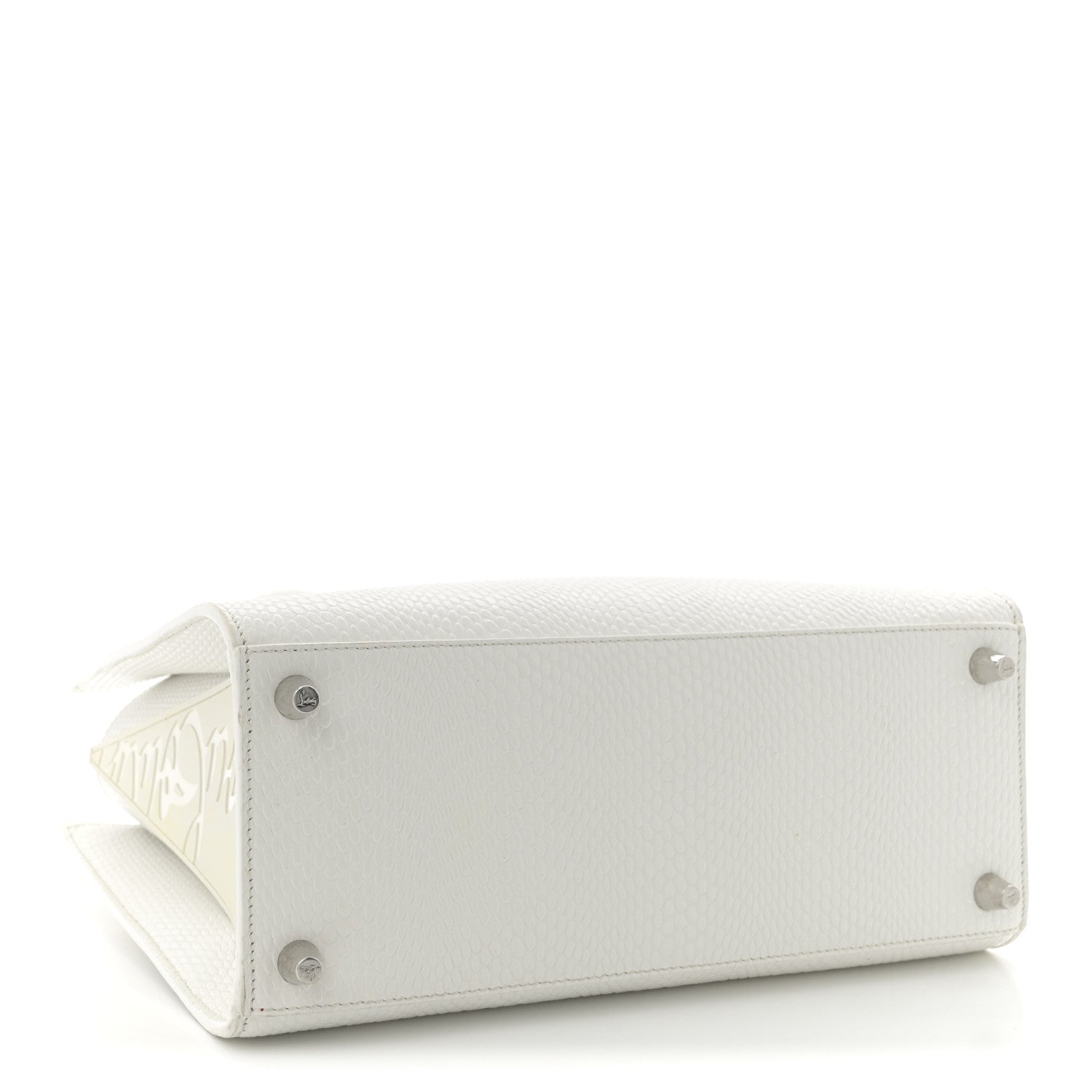 Calfskin Lizard Embossed Medium Paloma White