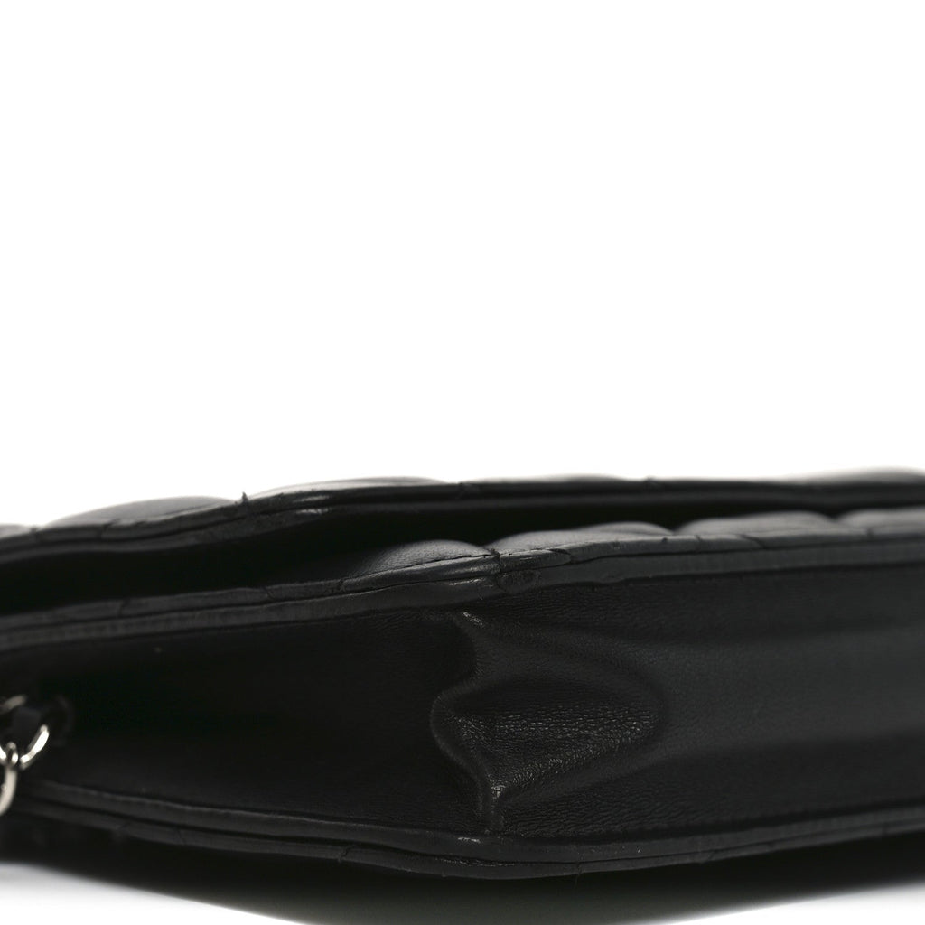 Lambskin Quilted Wallet On Chain WOC Black