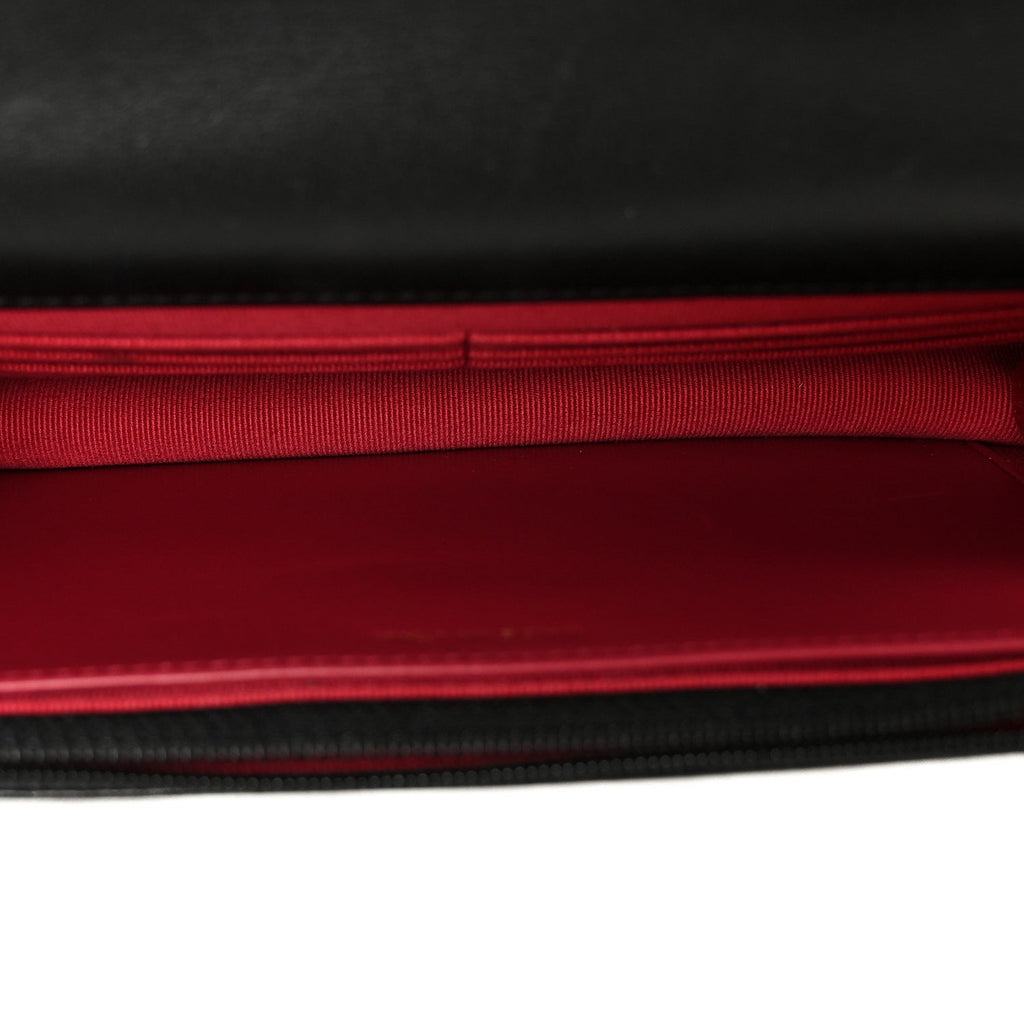 Lambskin Quilted Chanel 19 Wallet On Chain WOC Black