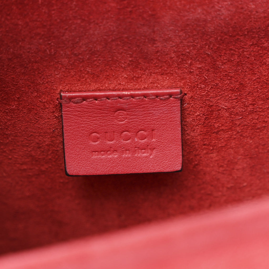 GG Supreme Monogram Mini Dionysus Shoulder Bag Hibiscus Red