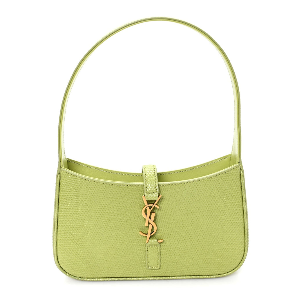 Calfskin Lizard Embossed Le 5 A 7 Mini Hobo Dull Lime