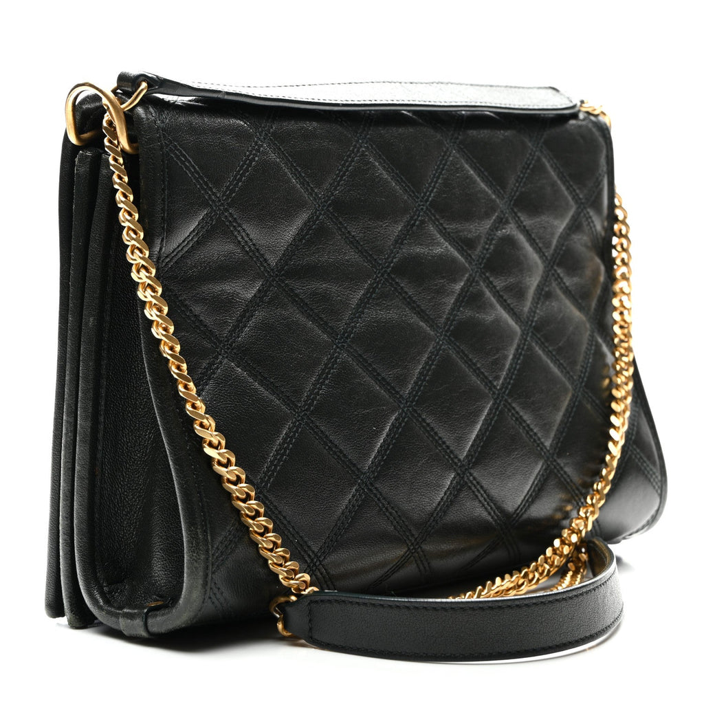 Lambskin Quilted Mini Becky Chain Bag Vert Fonce