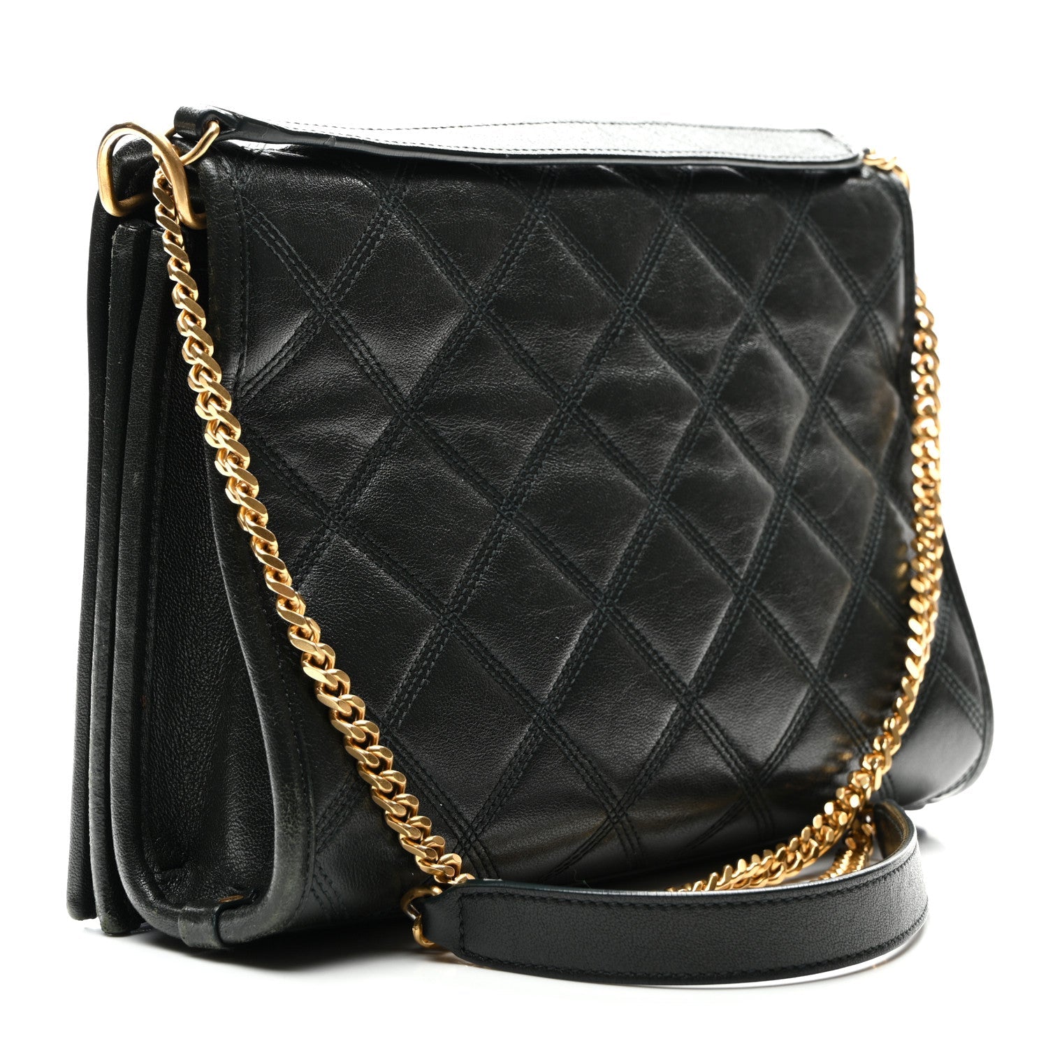 Lambskin Quilted Mini Becky Chain Bag Vert Fonce