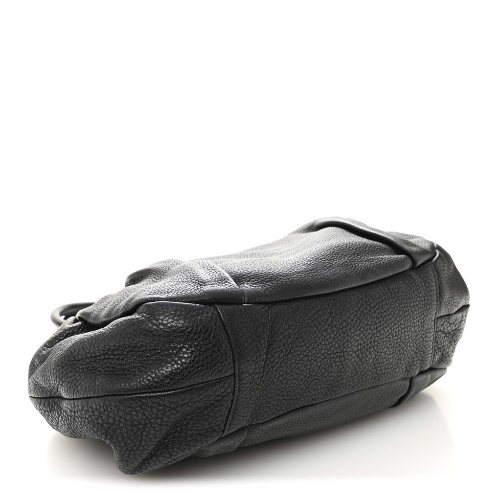 Vitello Daino Shoulder Bag Black