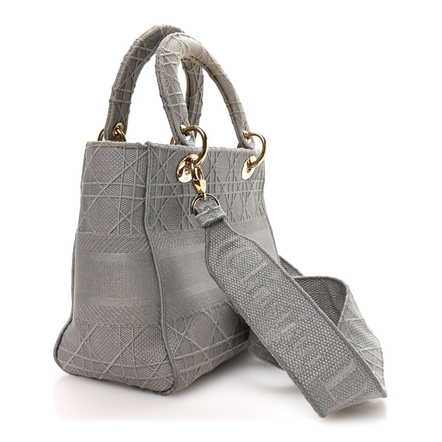 Canvas Embroidered Cannage Medium Lady D-Lite Gray