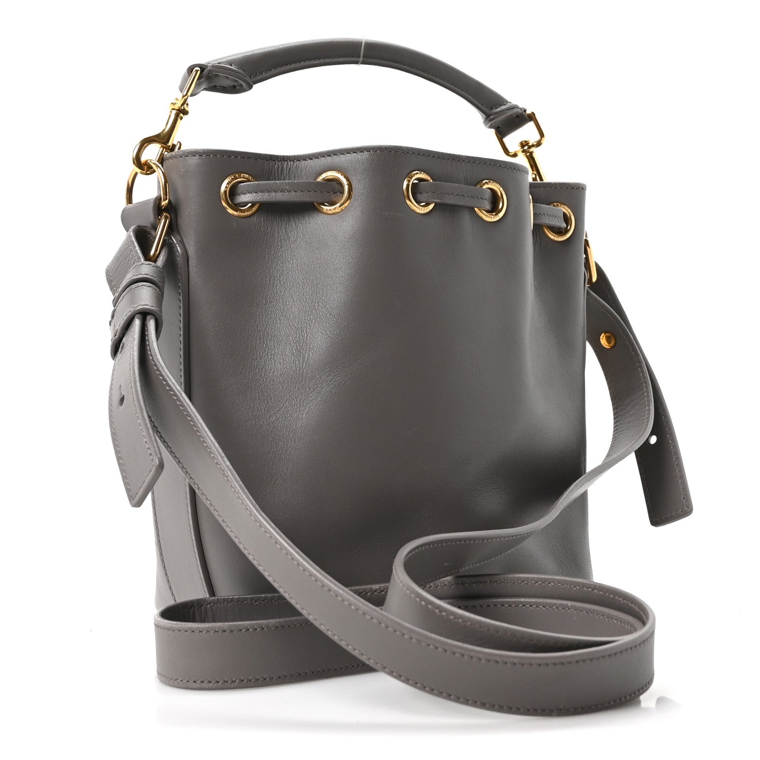 Calfskin Small Emmanuelle Bucket Bag Fog