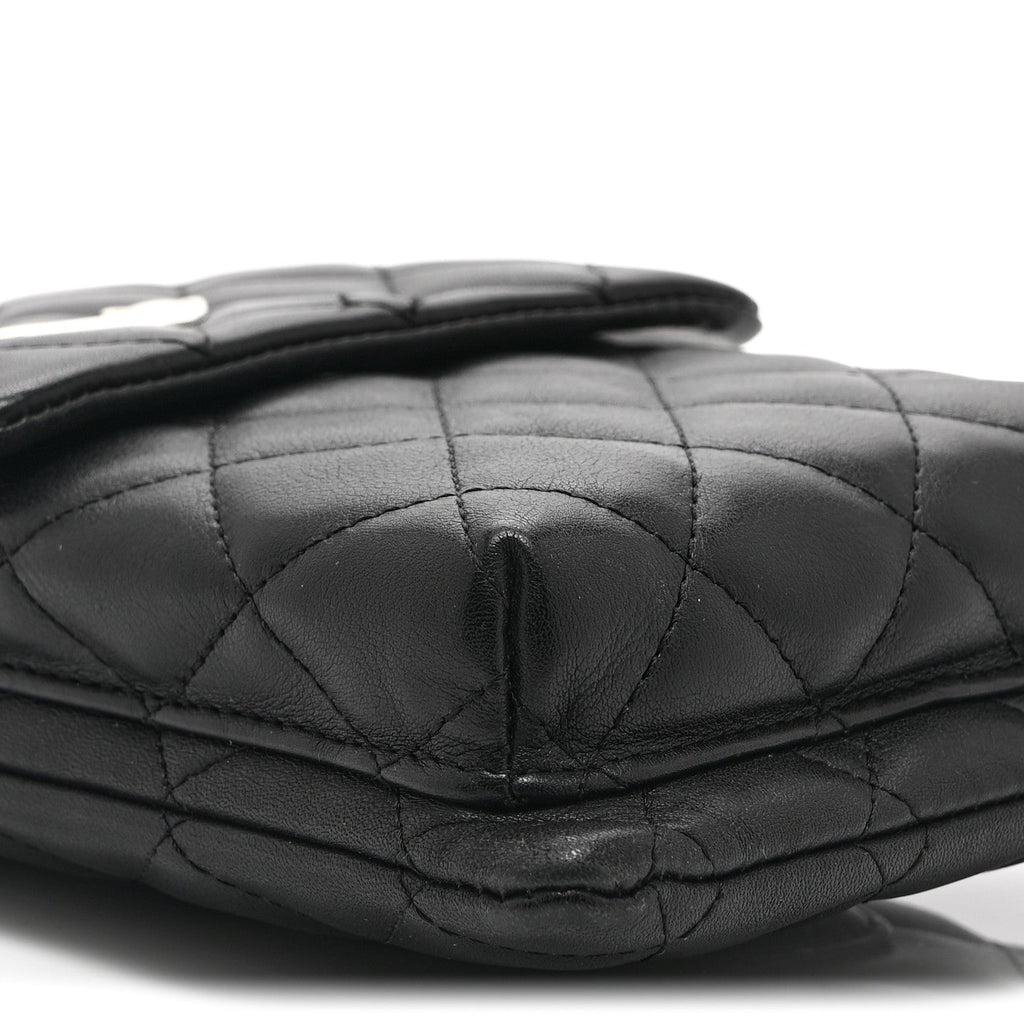 Calfskin Quilted Cambon Crossbody Messenger Black White