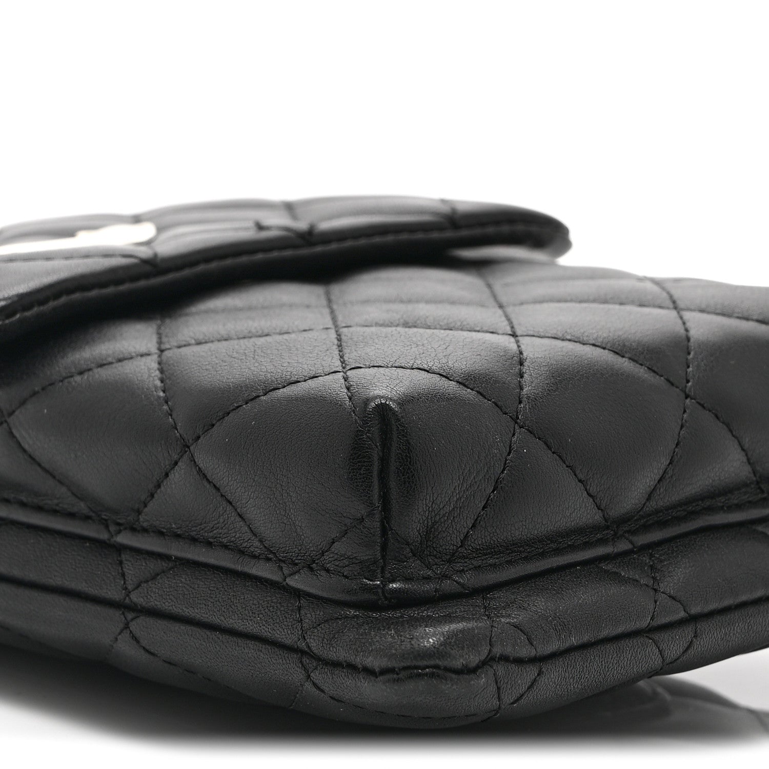 Calfskin Quilted Cambon Crossbody Messenger Black White