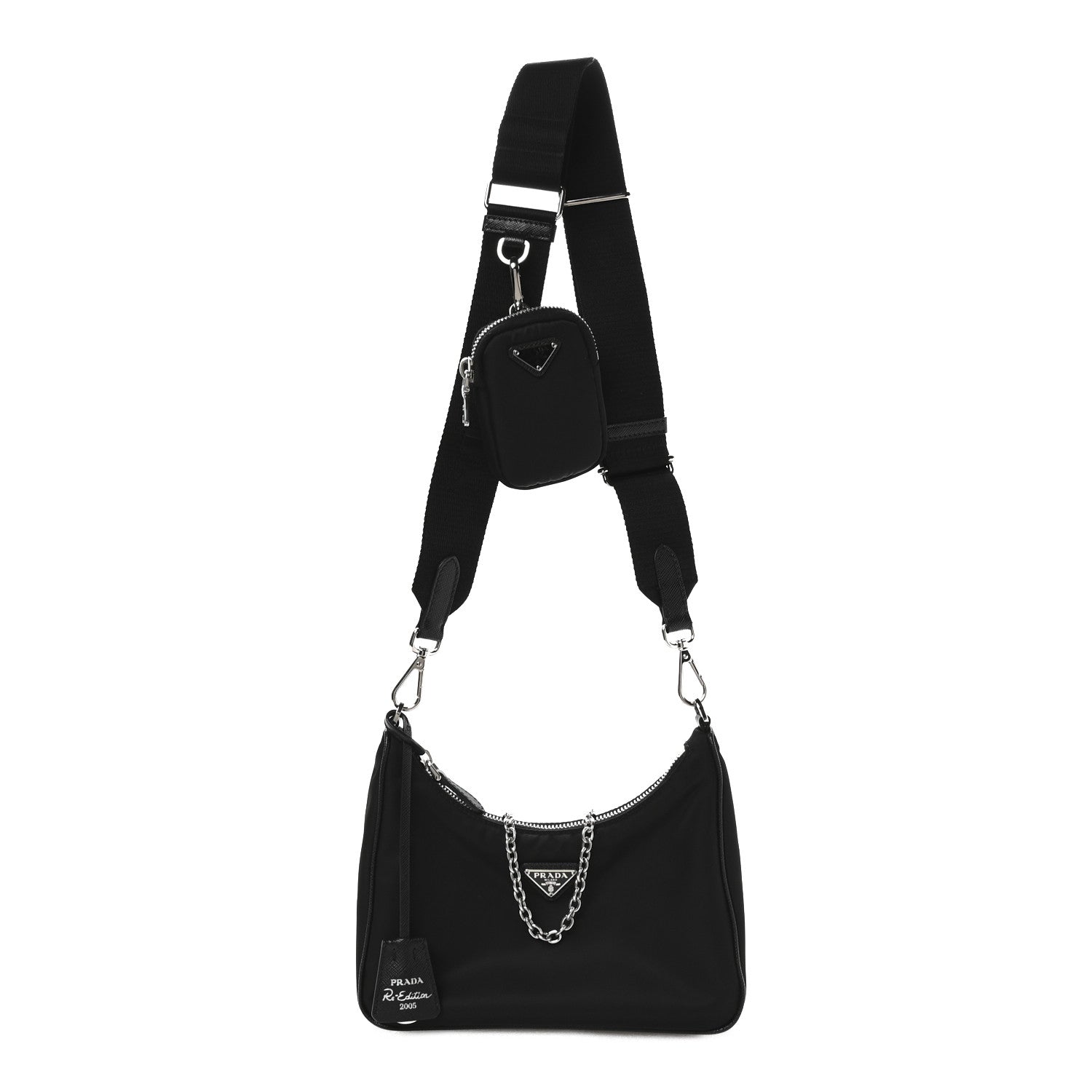 Re-Nylon Saffiano Re-Edition 2005 Shoulder Bag Black