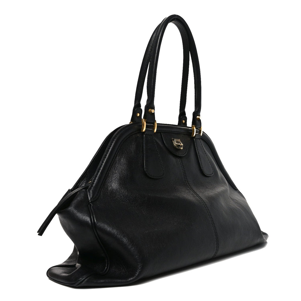 Calfskin Large Re(Belle) Top Handle Bag Black