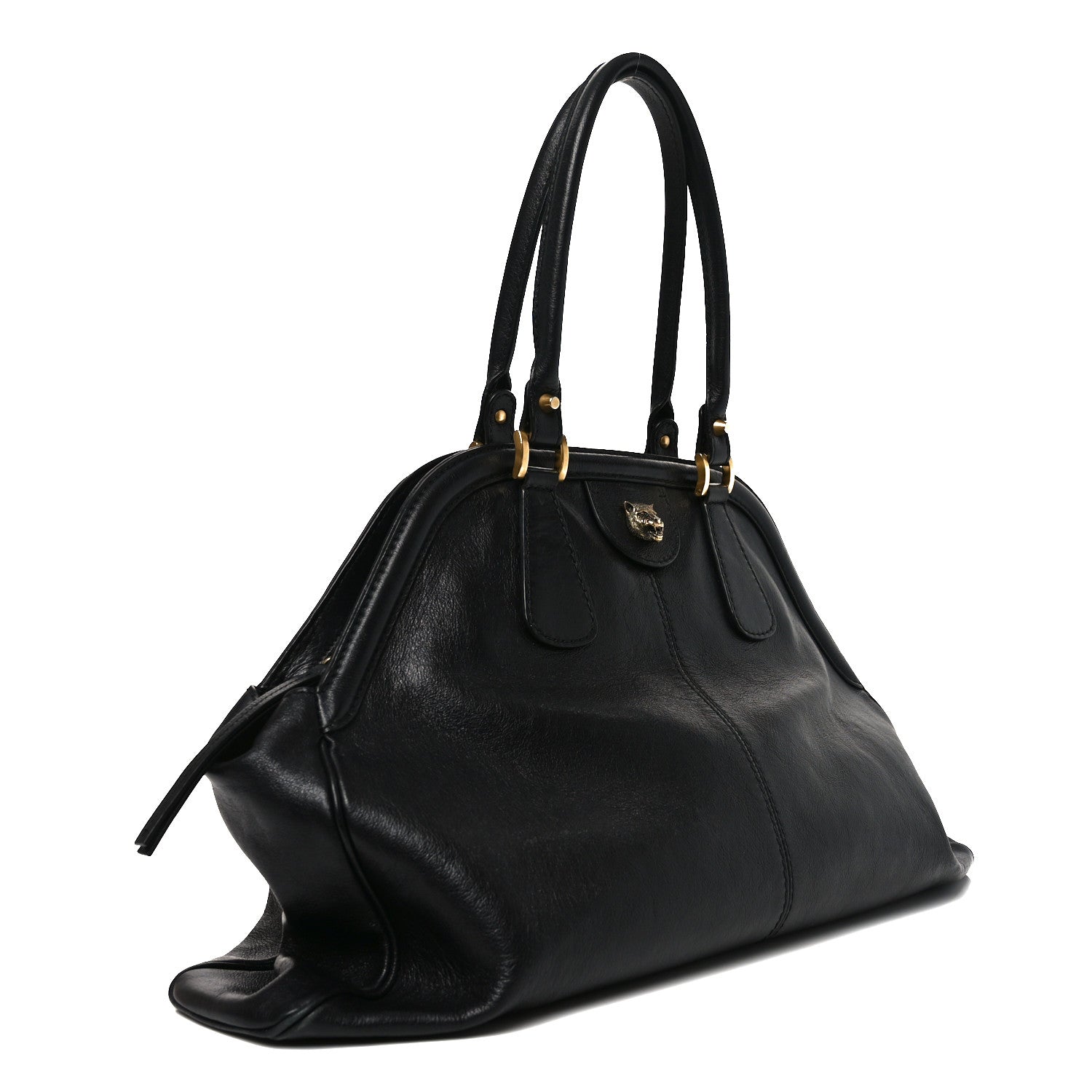 Calfskin Large Re(Belle) Top Handle Bag Black