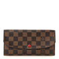Damier Ebene Emilie Wallet Red