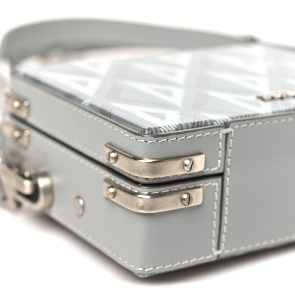 Coated Canvas CD Diamond Lock Mini Case  Gray