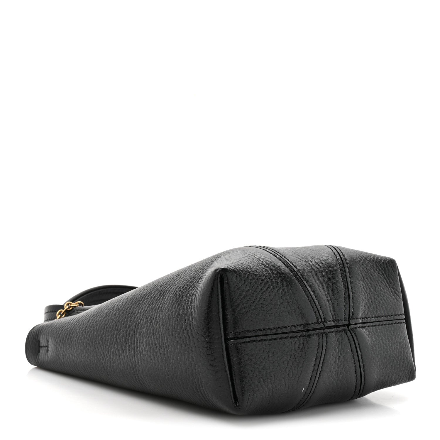 Grained Calfskin Small Spin Tote Black