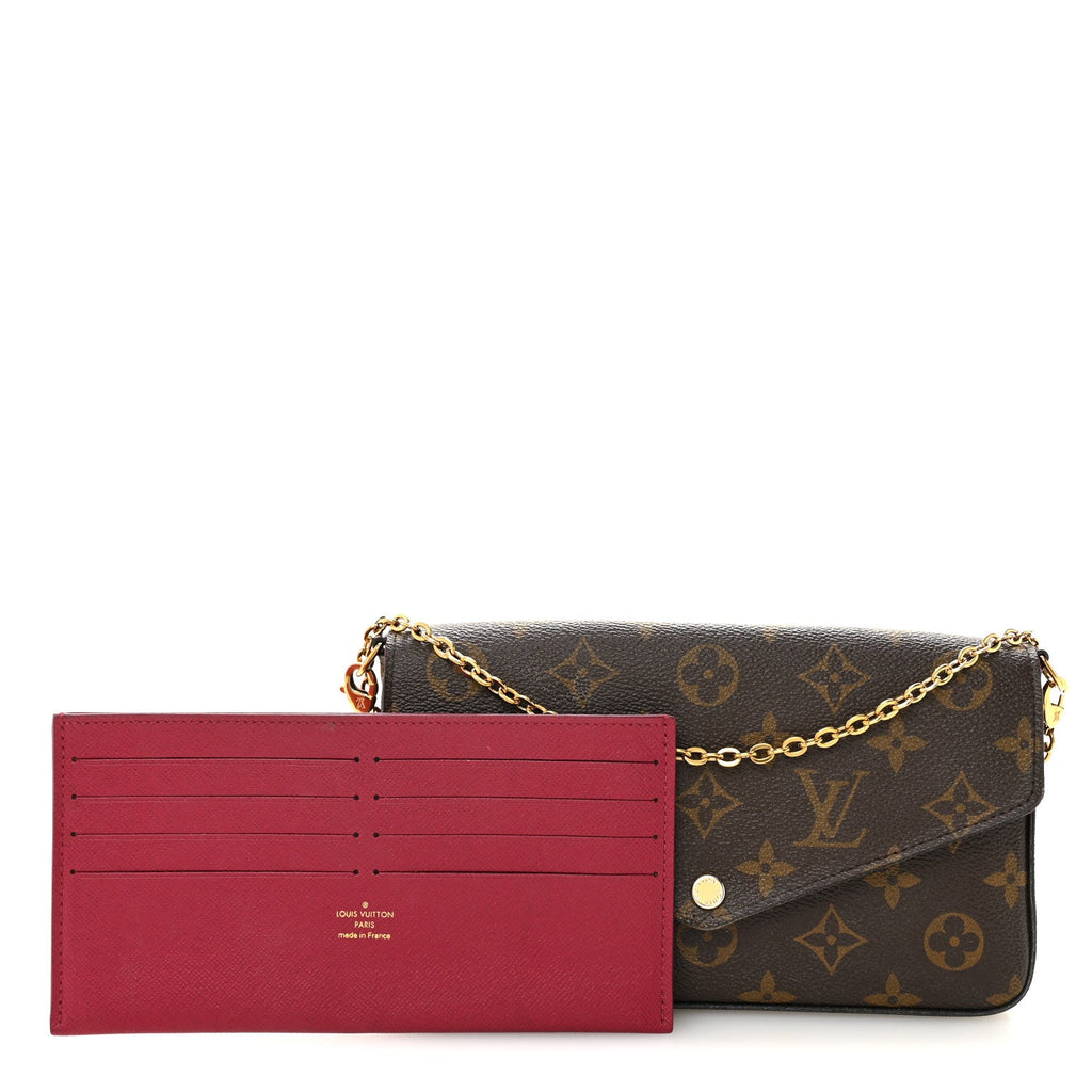 Monogram Pochette Felicie Chain Wallet Fuchsia