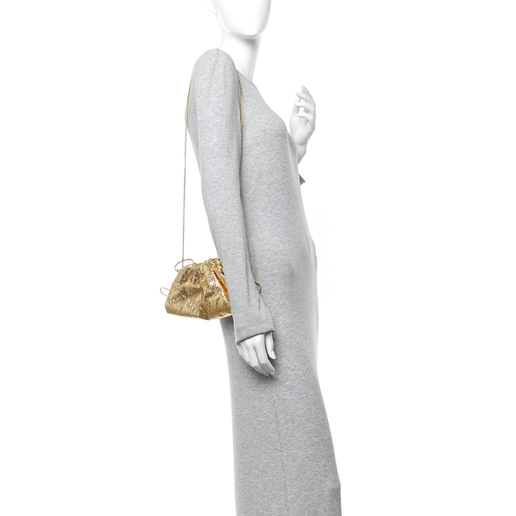 Metallic Crinkled Lambskin The Mini Pouch Oro