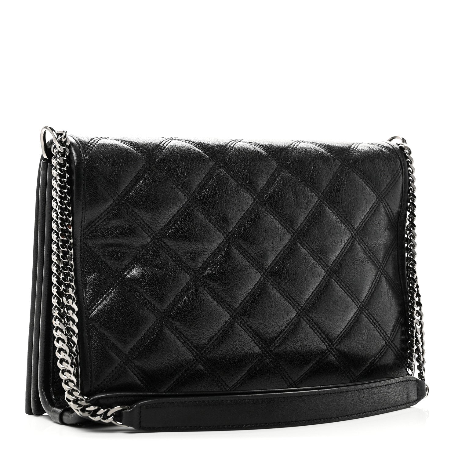 Lambskin Quilted Mini Becky Chain Bag Black