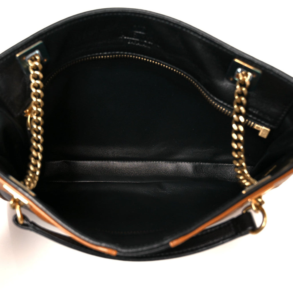 Nappa Small Viva Superstar Shopping Tote Black Brown