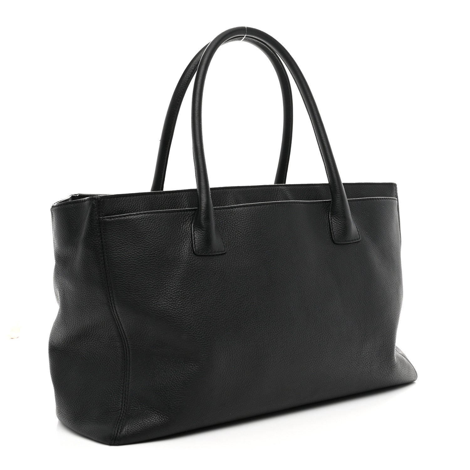 Calfskin Cerf Executive Shopper Tote Black
