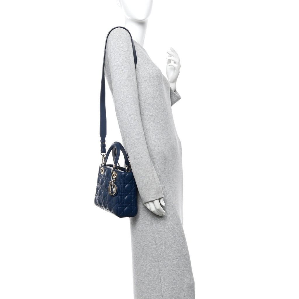 Lambskin Cannage Small My ABCDior Lady Dior Blue