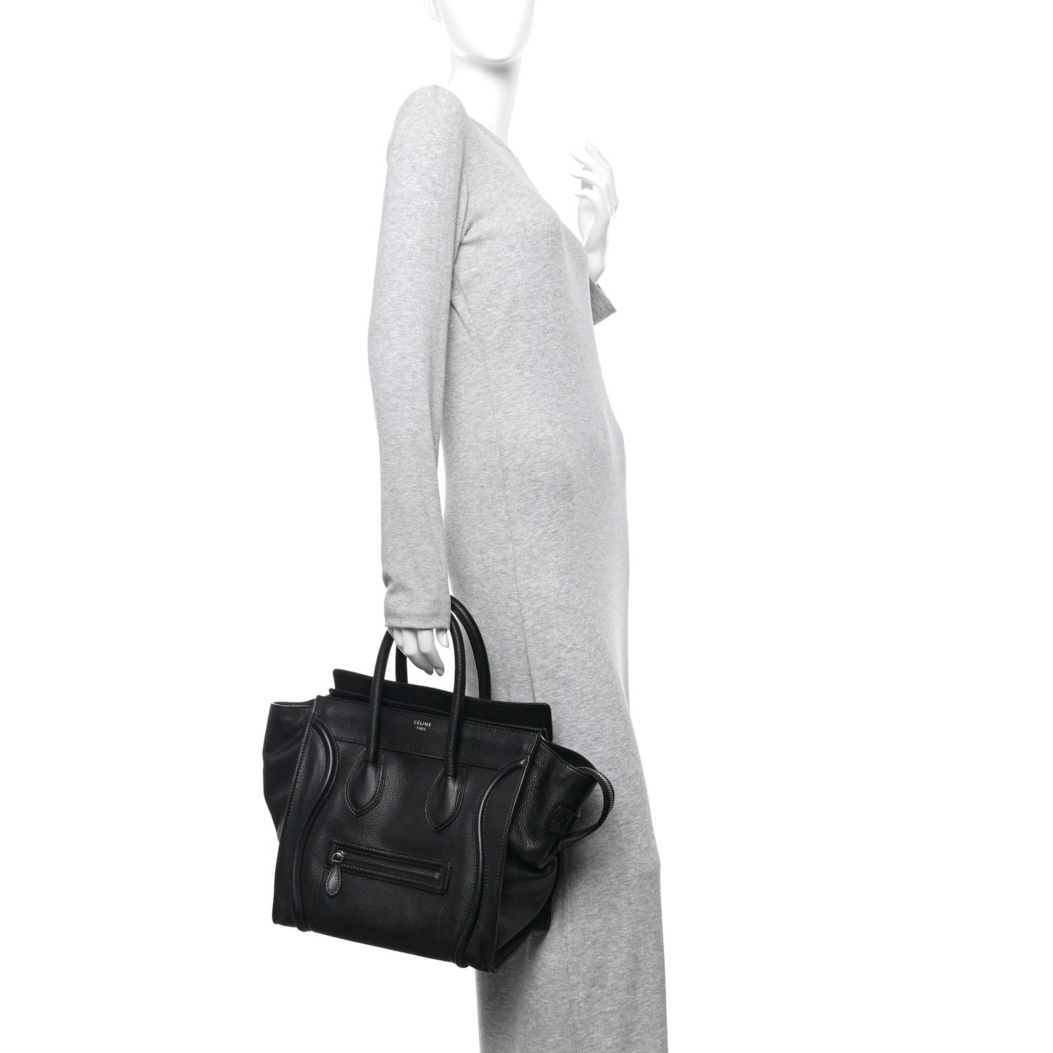 Drummed Calfskin Mini Luggage Black