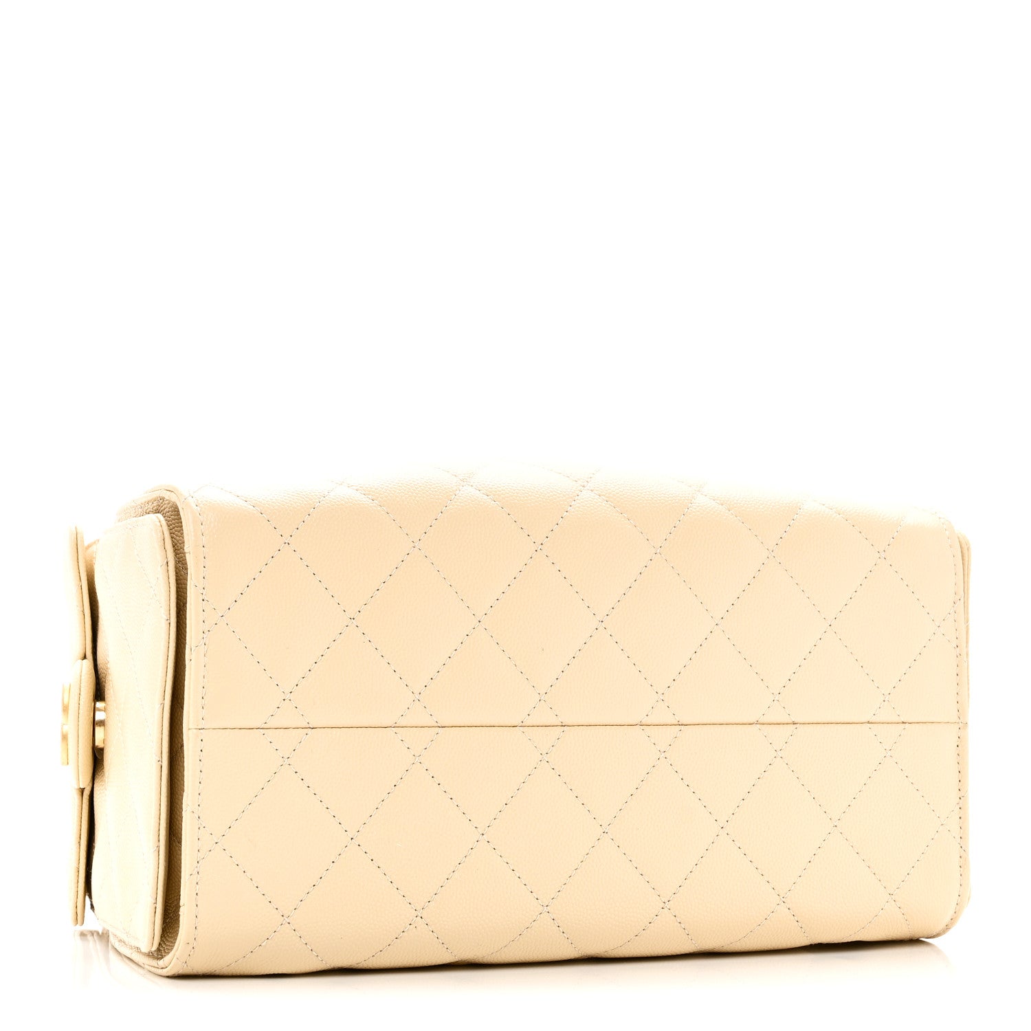 Caviar Quilted Small Chanel 25 Handbag Light Beige