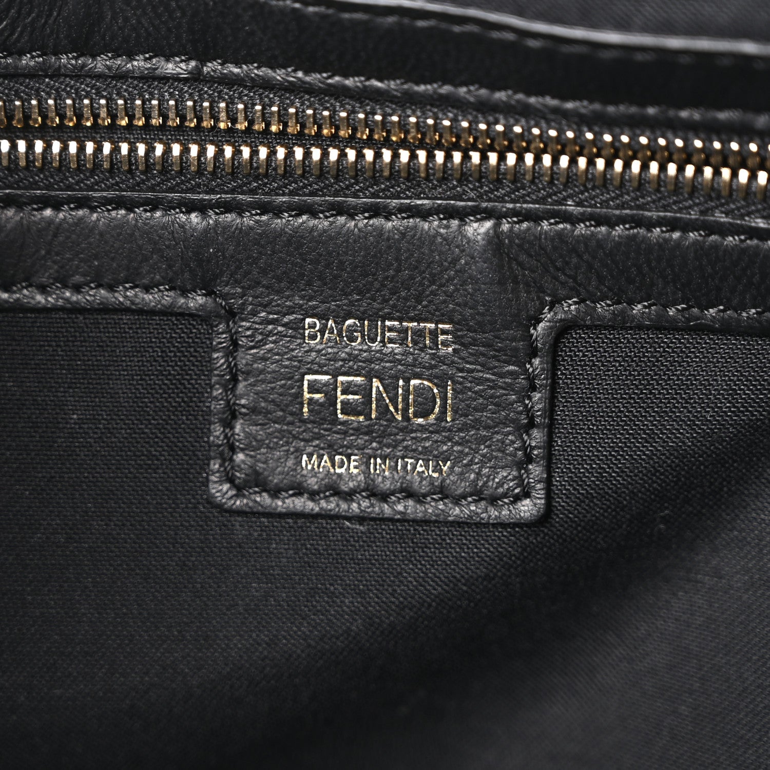 Nappa FF 1974 Embossed Large Baguette Black