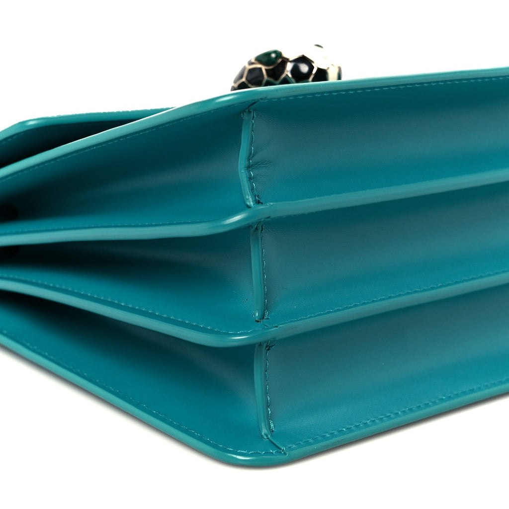 Calfskin Galuchat Serpenti Forever Crossbody Turquoise