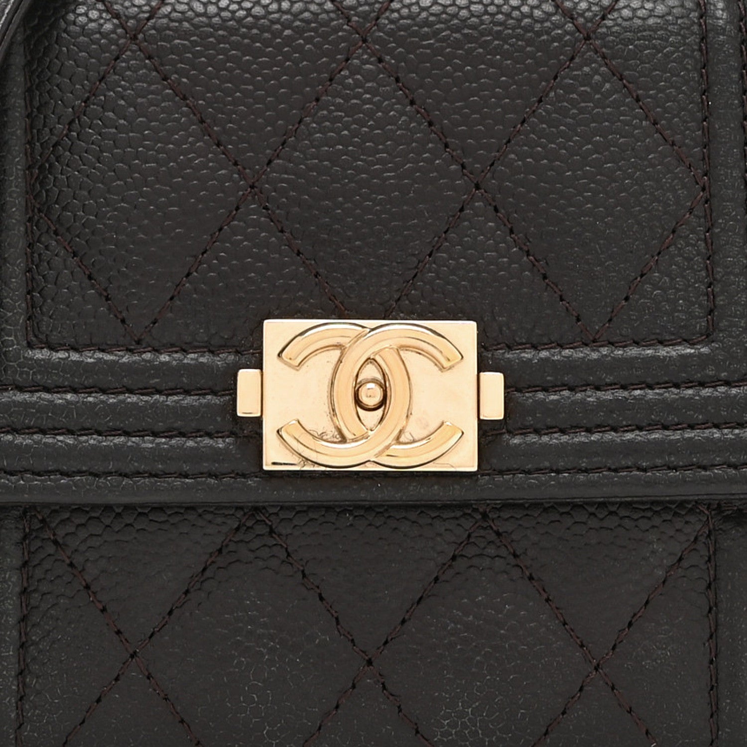 Caviar Quilted Boy  Holder On Chain Black