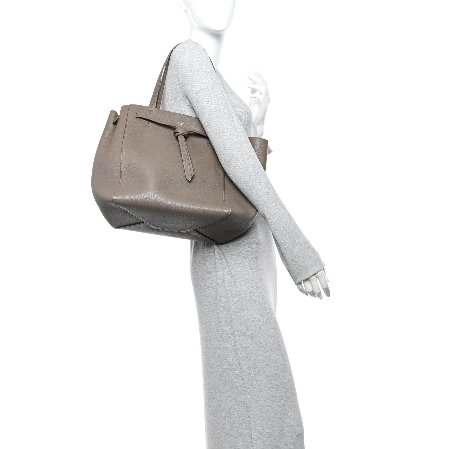 Soft Grained Calfskin Small Belt Cabas Phantom Taupe