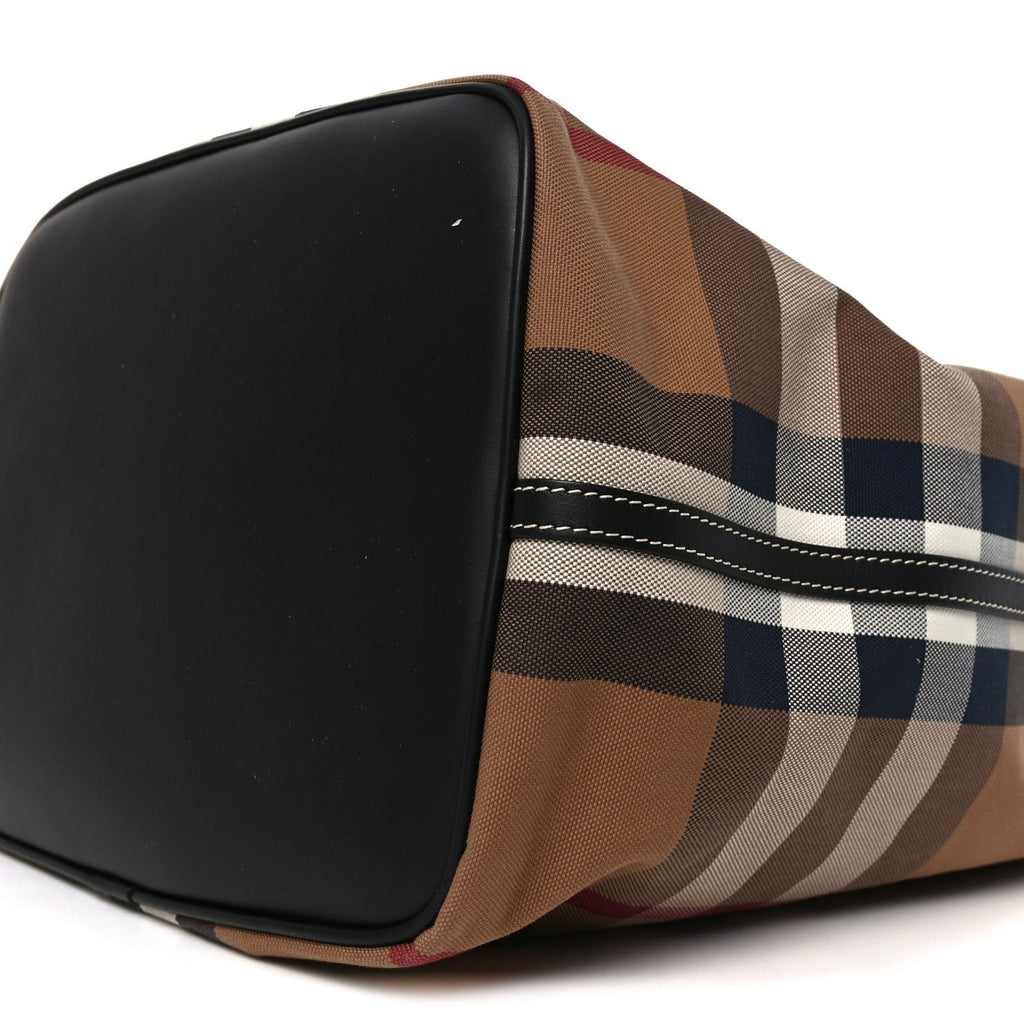 Giant Check Canvas Calfskin Ashby Bucket Bag Birch Brown
