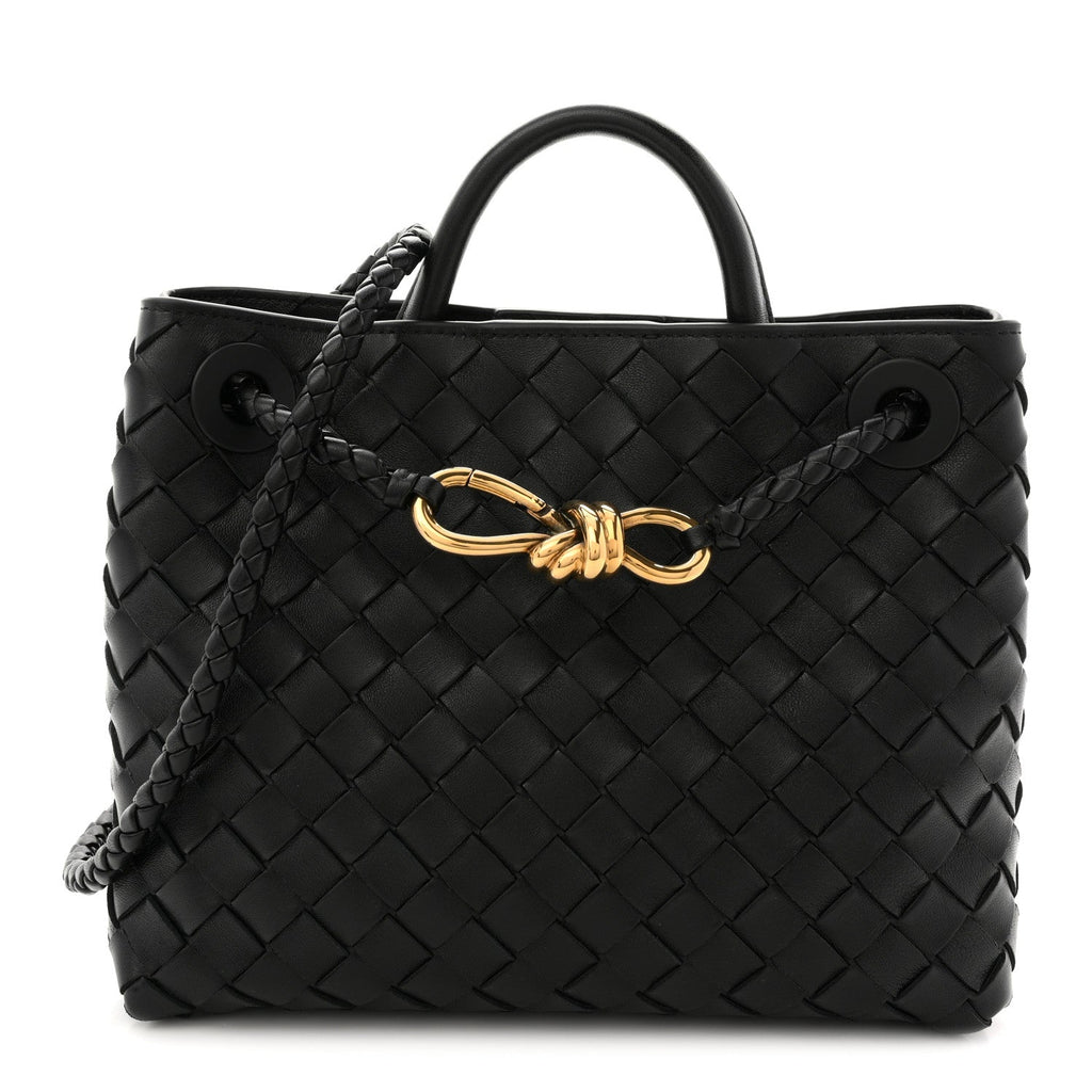 Nappa Intrecciato Small Andiamo Shoulder Bag Black