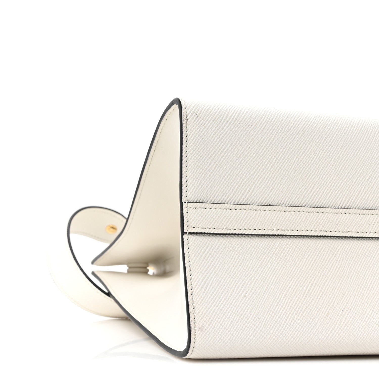 Saffiano Cuir Calfskin Medium Monochrome Top Handle Tote White