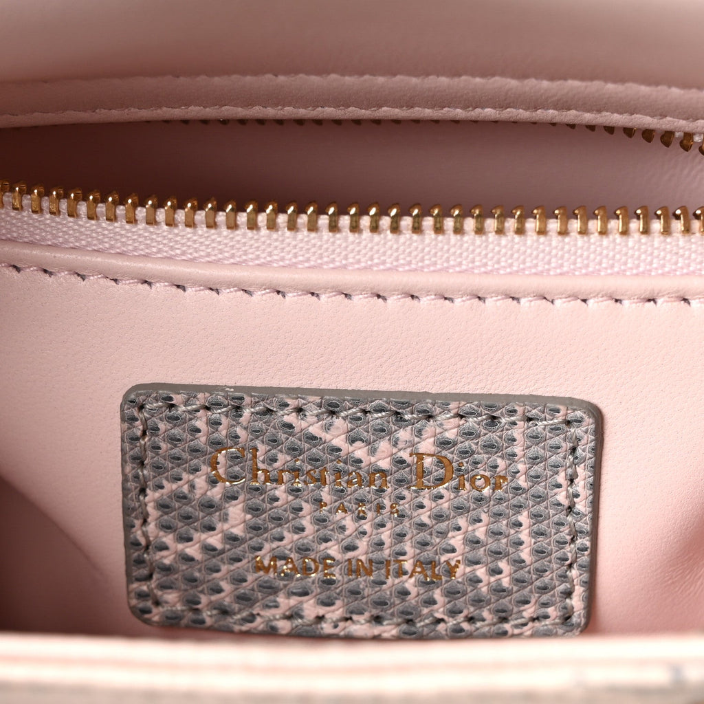 Lizard Ombre Mini Lady Dior Light Pink