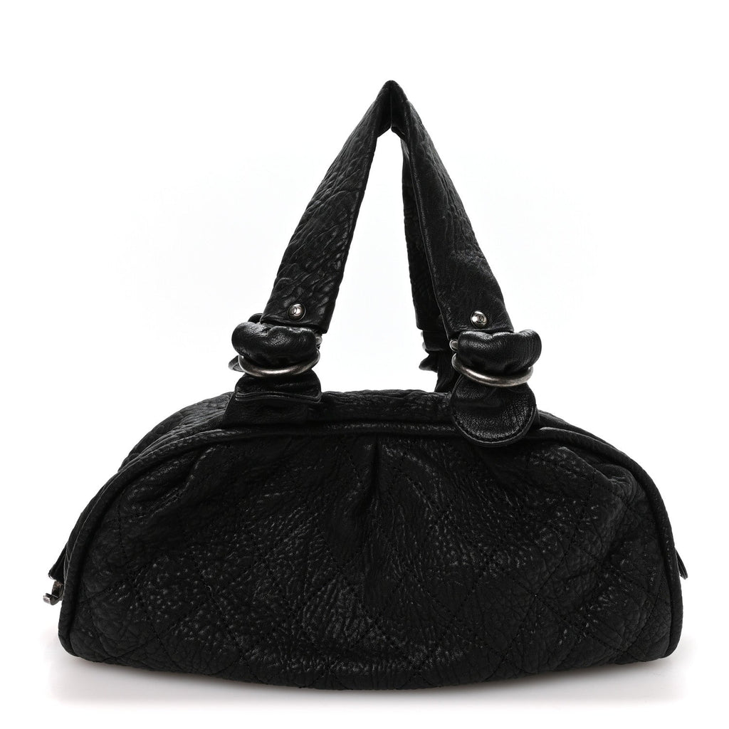 Distressed Lambskin Le Marais Bowler Black