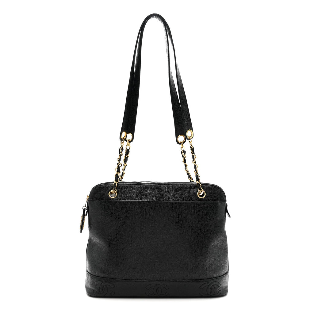 Caviar Triple CC Shoulder Bag Black