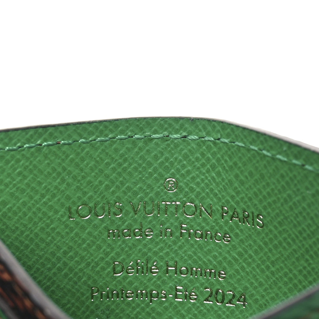 Damier Pop Porte Cartes Simple  Holder Green