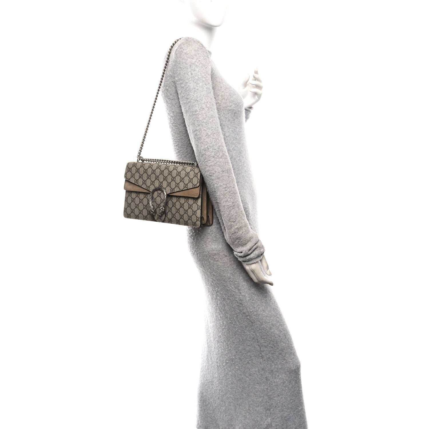 GG Supreme Monogram Small Dionysus Shoulder Bag Taupe