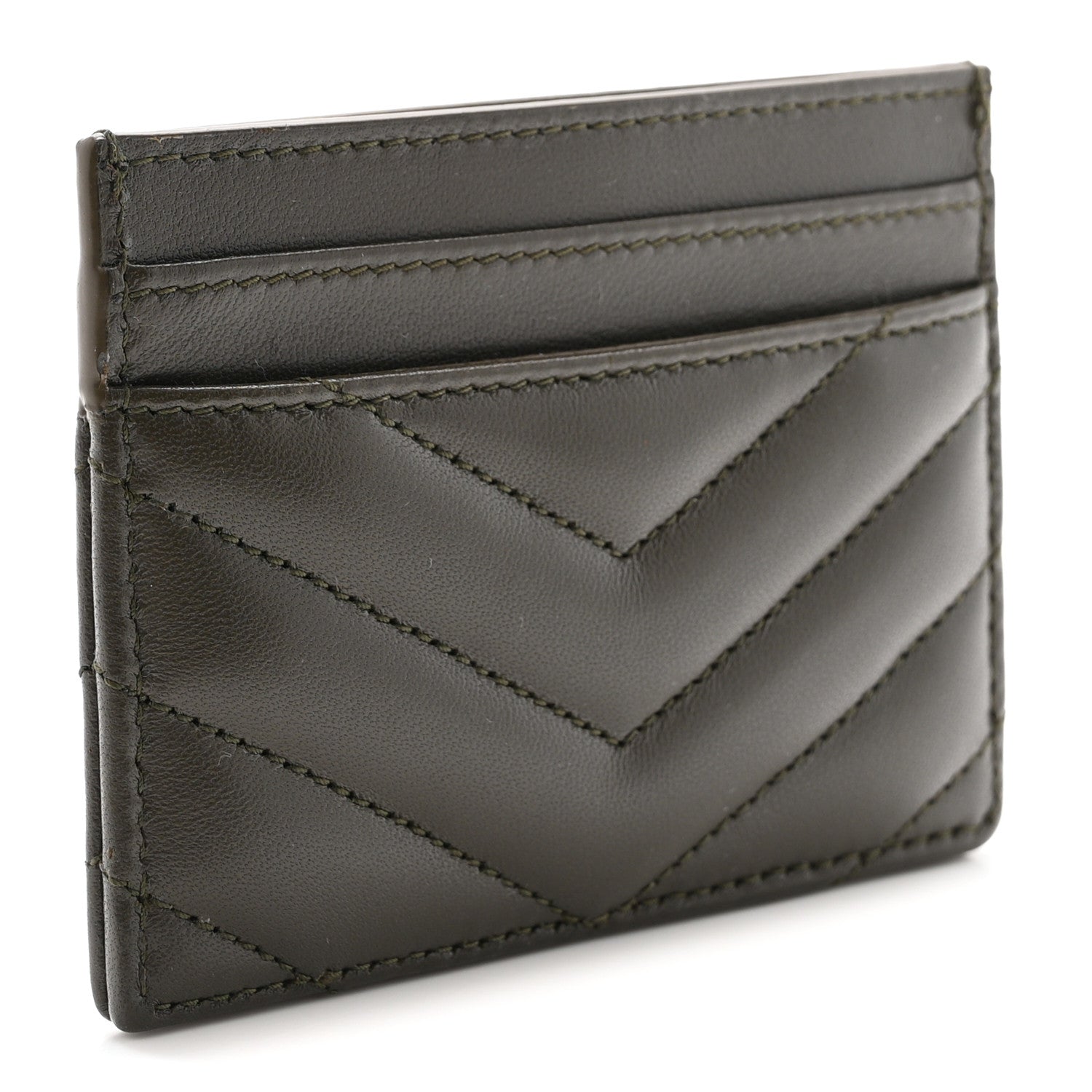 Lambskin Matelasse Chevron Monogram Credit  Case Light Musk
