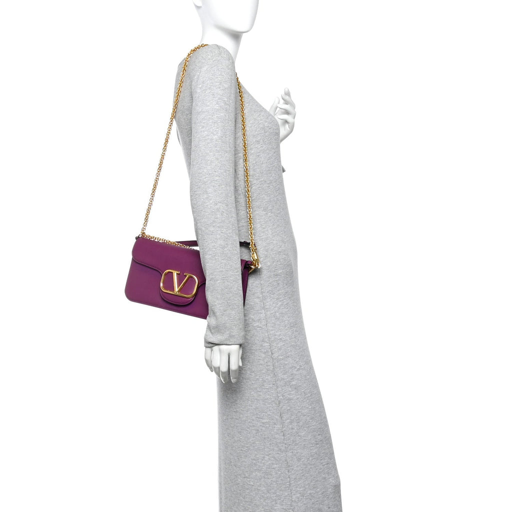 Calfskin Vlogo Loco Shoulder Bag Prune