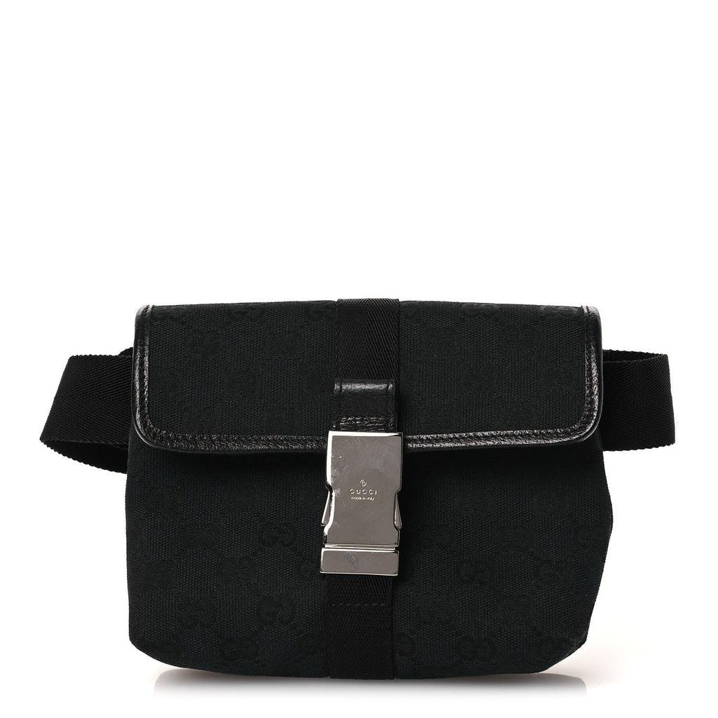 GG Monogram Web Buckle Belt Bag Black