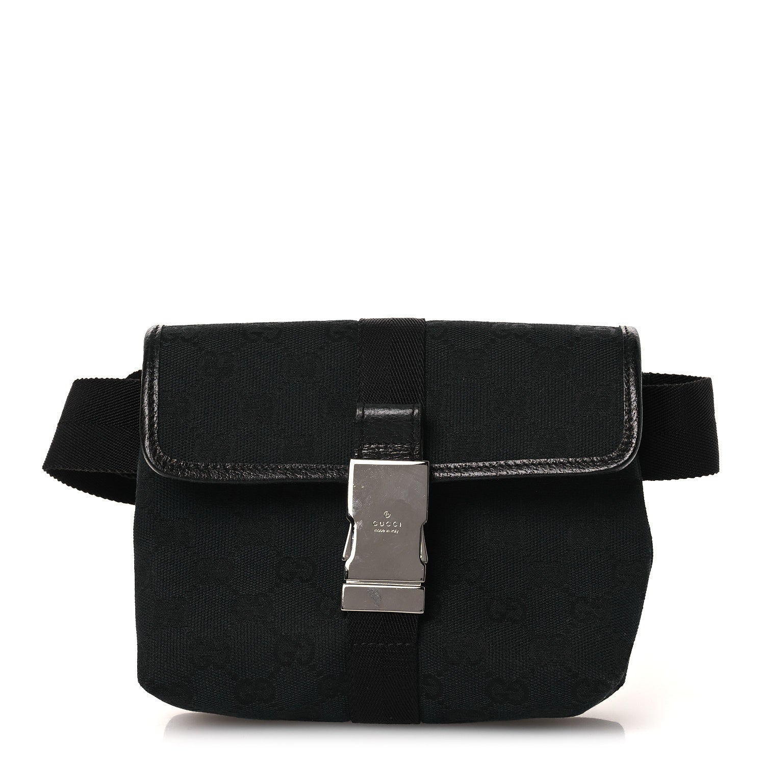 GG Monogram Web Buckle Belt Bag Black