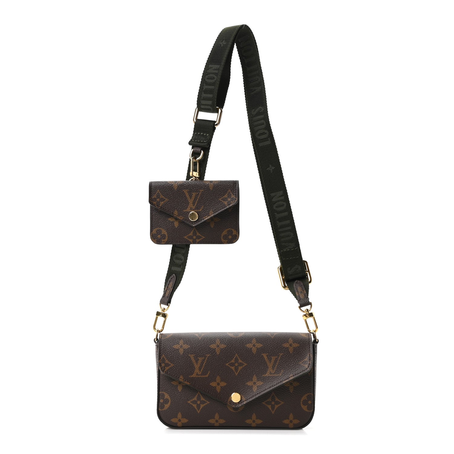 Monogram Felicie Strap & Go Kaki