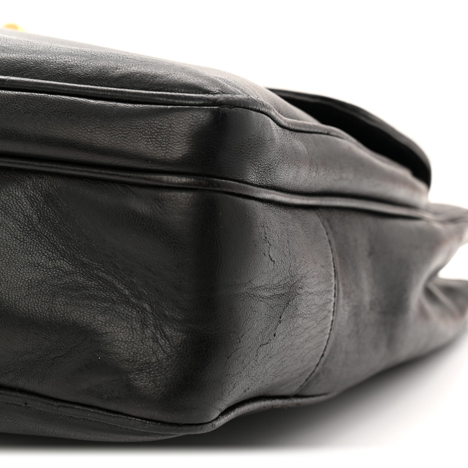 Lambskin CC Flap Shopping Tote Black
