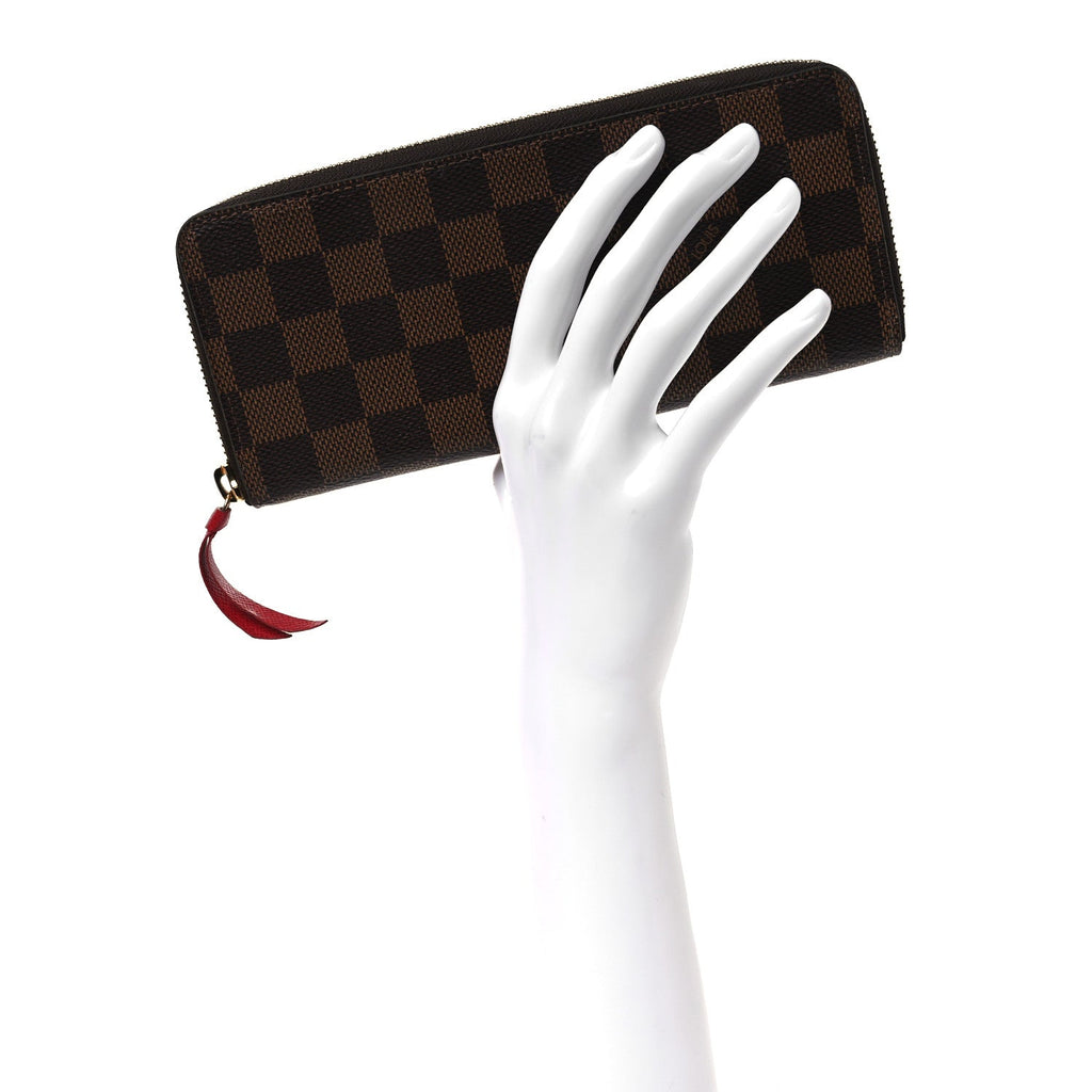 Damier Ebene Clemence Wallet Cherry