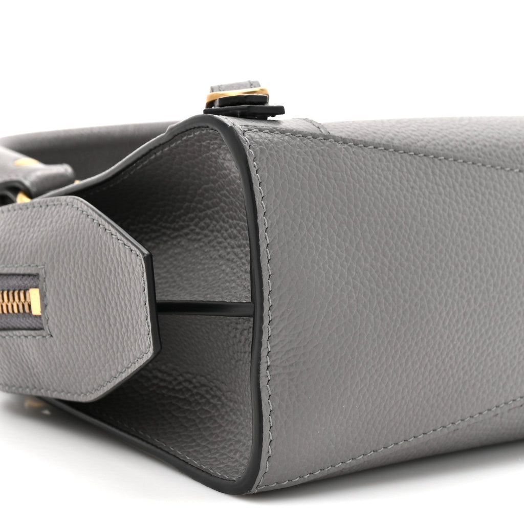 Grained Calfskin Neo Classic Gold Hardware Mini City Dark Grey