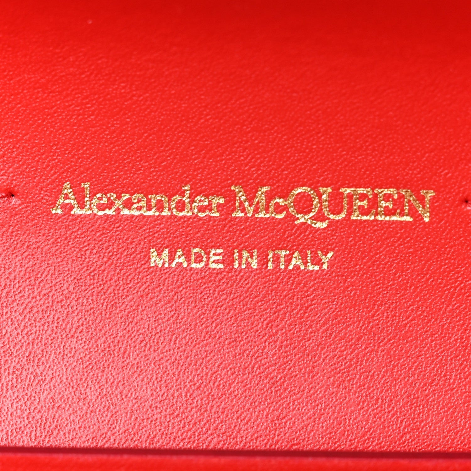 Calfskin Wallet on Chain Red
